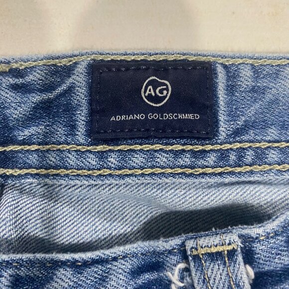 Adriano Goldschmied AG Denim Jeans Mens 34x34 (34x32) Blue Distressed Stretch Mi - Picture 4 of 16